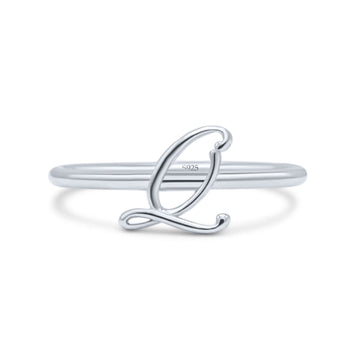 Initial Q Alphabet Letter Name Monogram Stackable Trendy Band